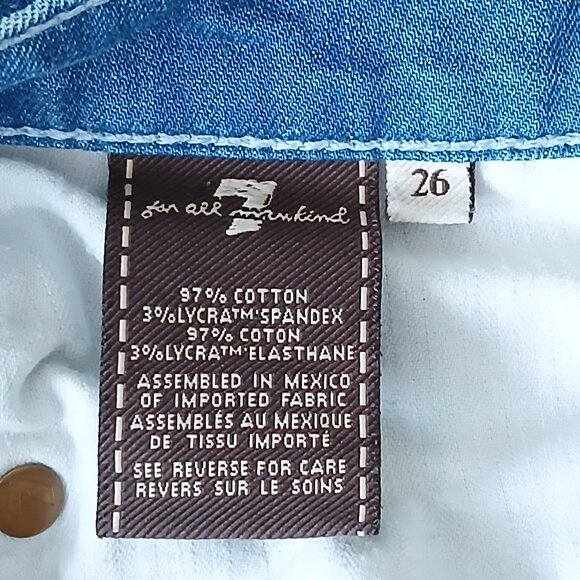 7 For All Mankind Ghost Squiggle Dojo Stretch Jeans Size 26 - Picture 9 of 10